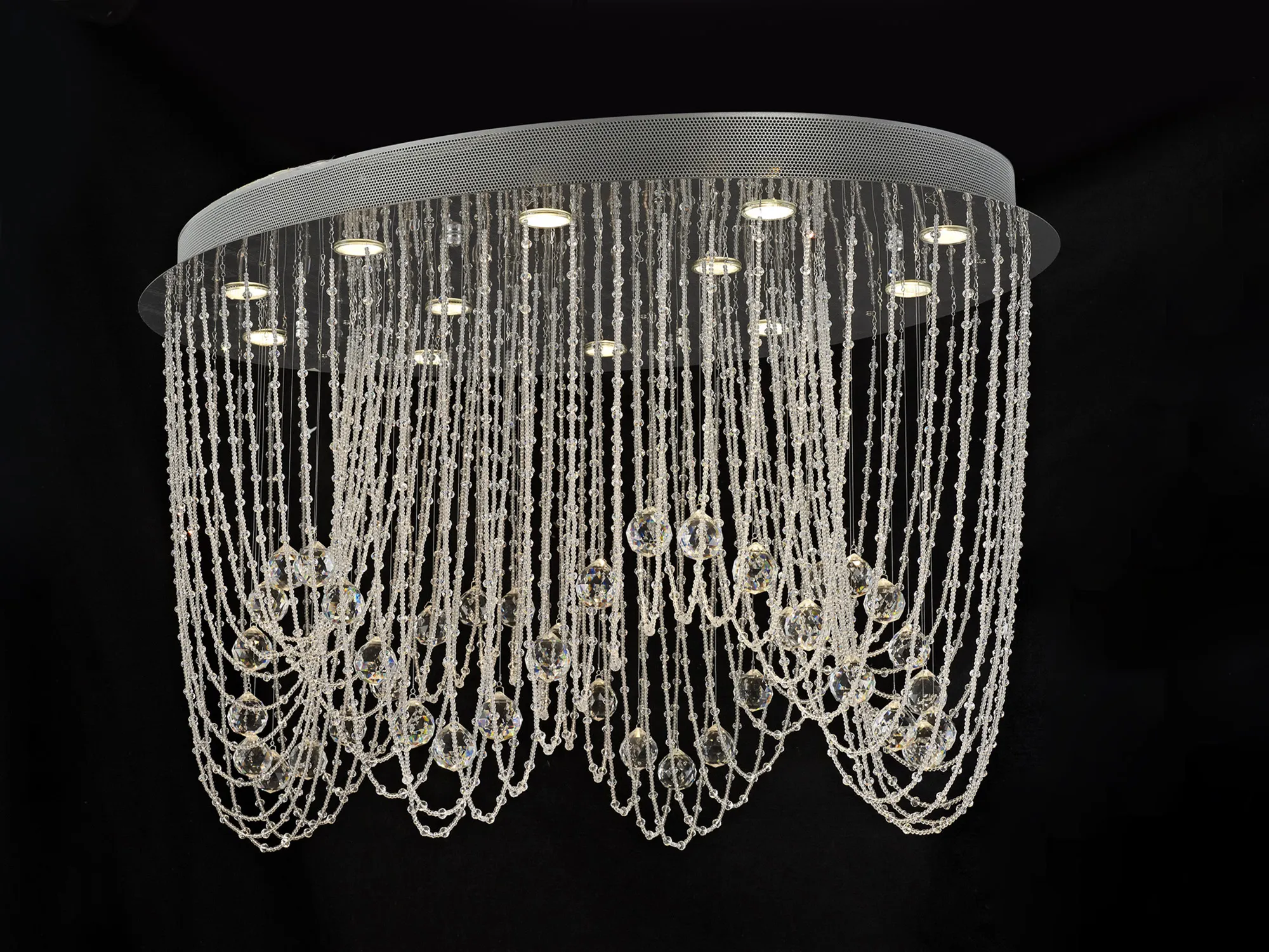 Camilla Crystal Ceiling Lights Diyas Flush Crystal Fittings